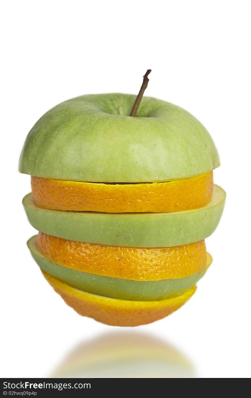 Creative combination of sliced fruits (clipping path). Creative combination of sliced fruits (clipping path)