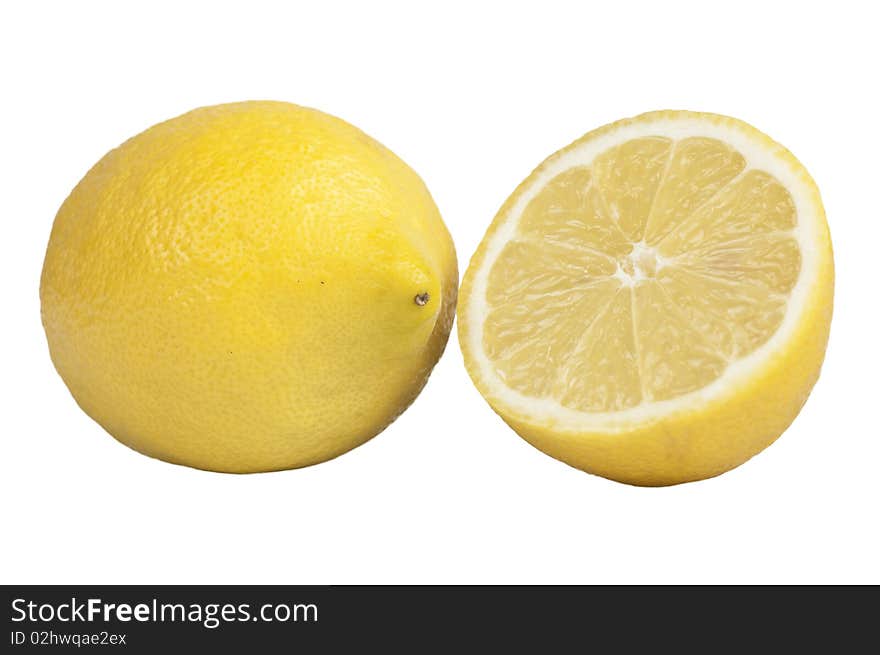 Cross section of lemon with clipping path. Cross section of lemon with clipping path