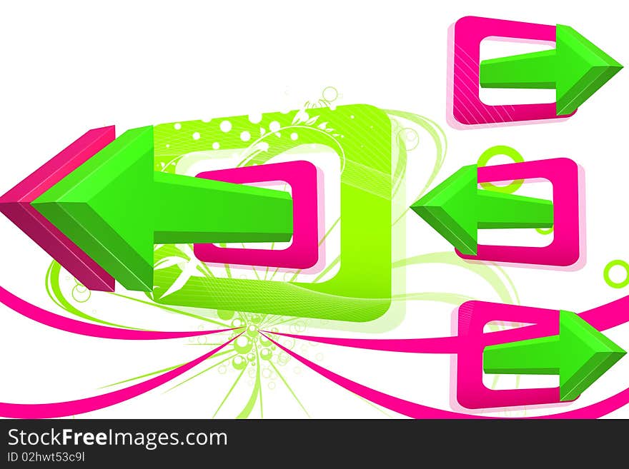 Digital illustration of arrow symbol in color background. Digital illustration of arrow symbol in color background