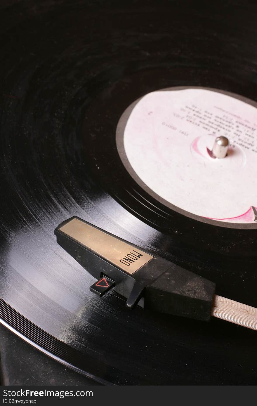 Old Wintage Gramophone Disk Player On Vinyl Disk.