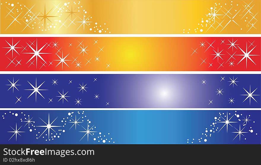 Set of 4 holiday banners, useful also as greeting cards. Eps file available.