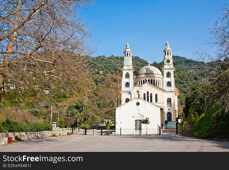 The byzantine church in Meskla village in Crete, Greece