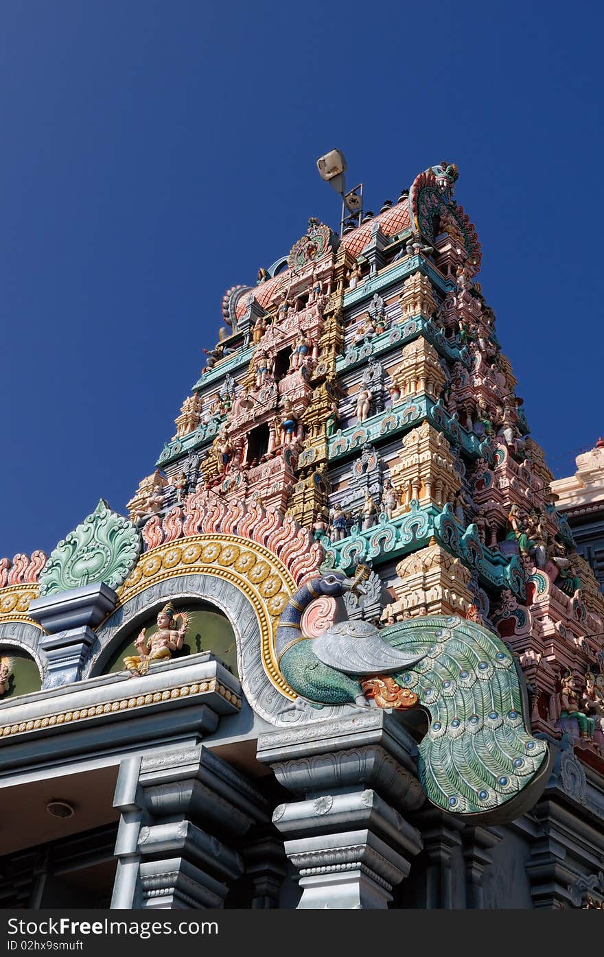 A typical south indian temple on a sunny afternoon