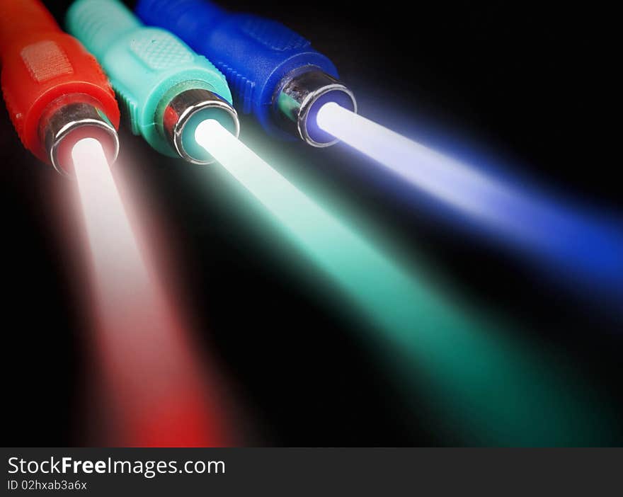 Video cables with light beams