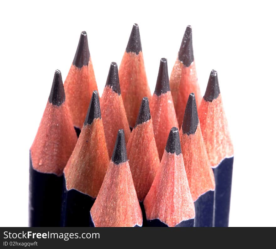 Close up with a stack of pencils. Close up with a stack of pencils