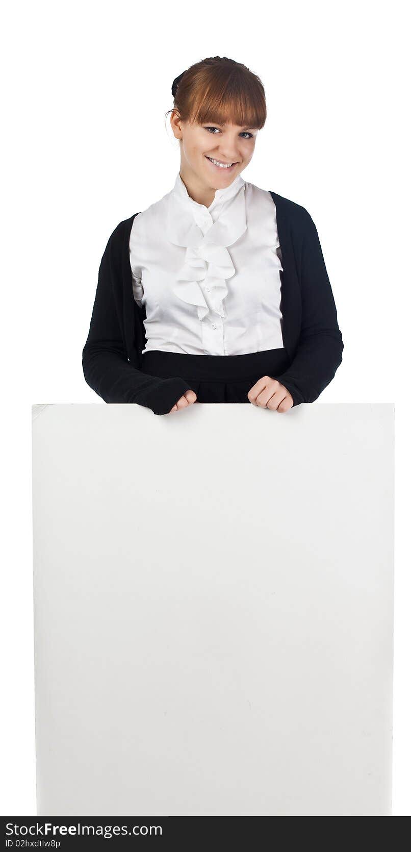 Girl With Blank Whiteboard