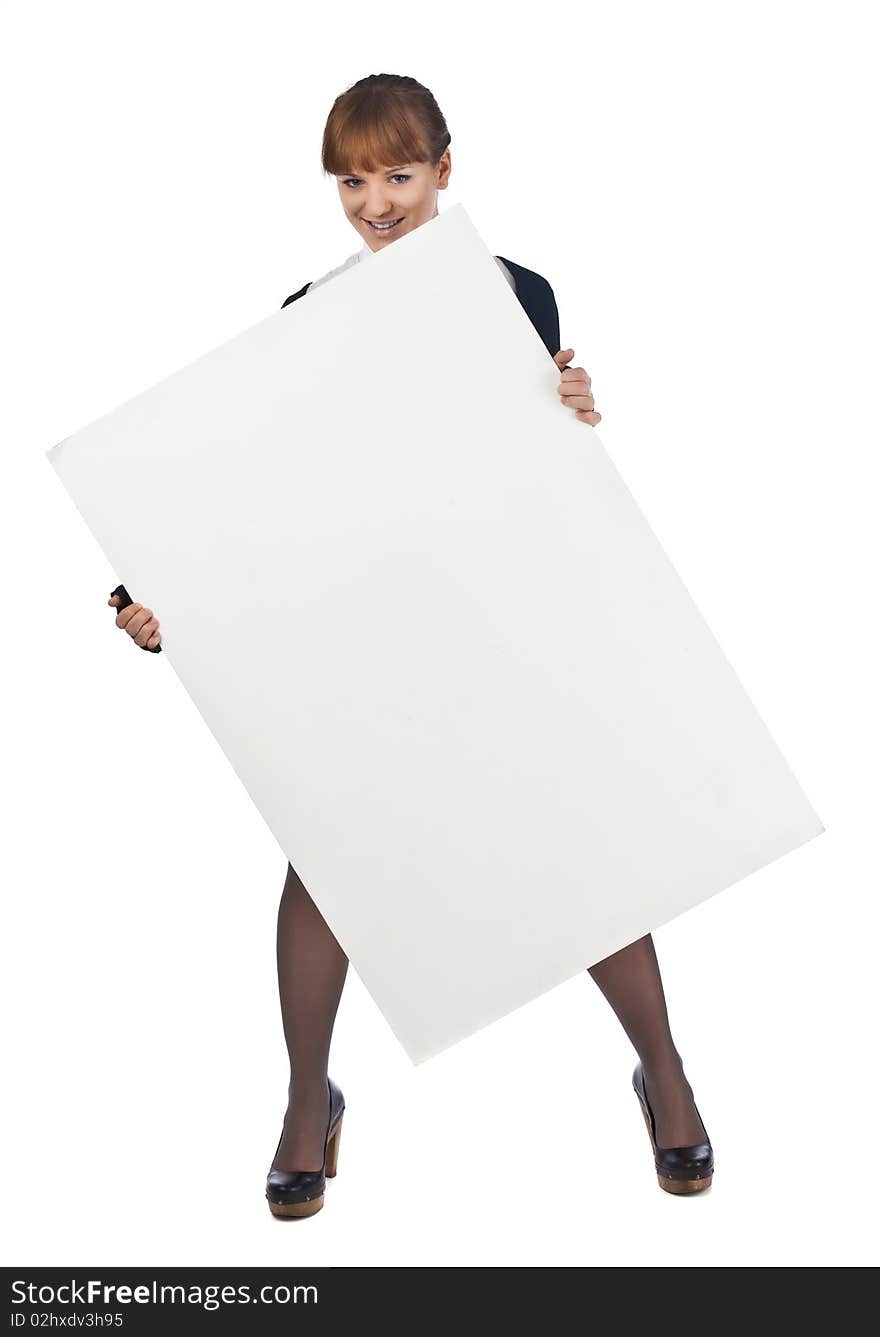 Girl with blank whiteboard