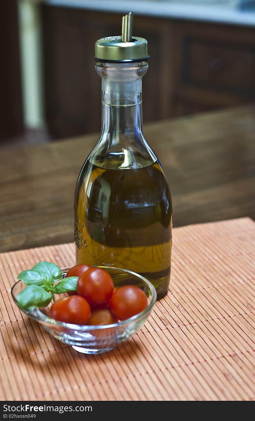 Italian snack and vegetable oil and tomatoes. Italian snack and vegetable oil and tomatoes