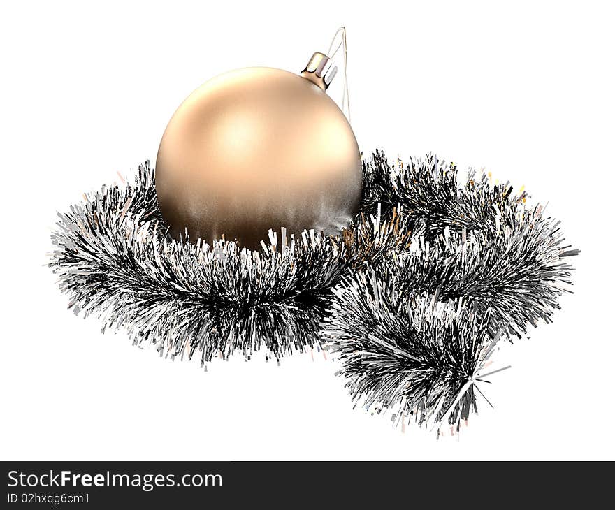 Christmas sphere with tinsel