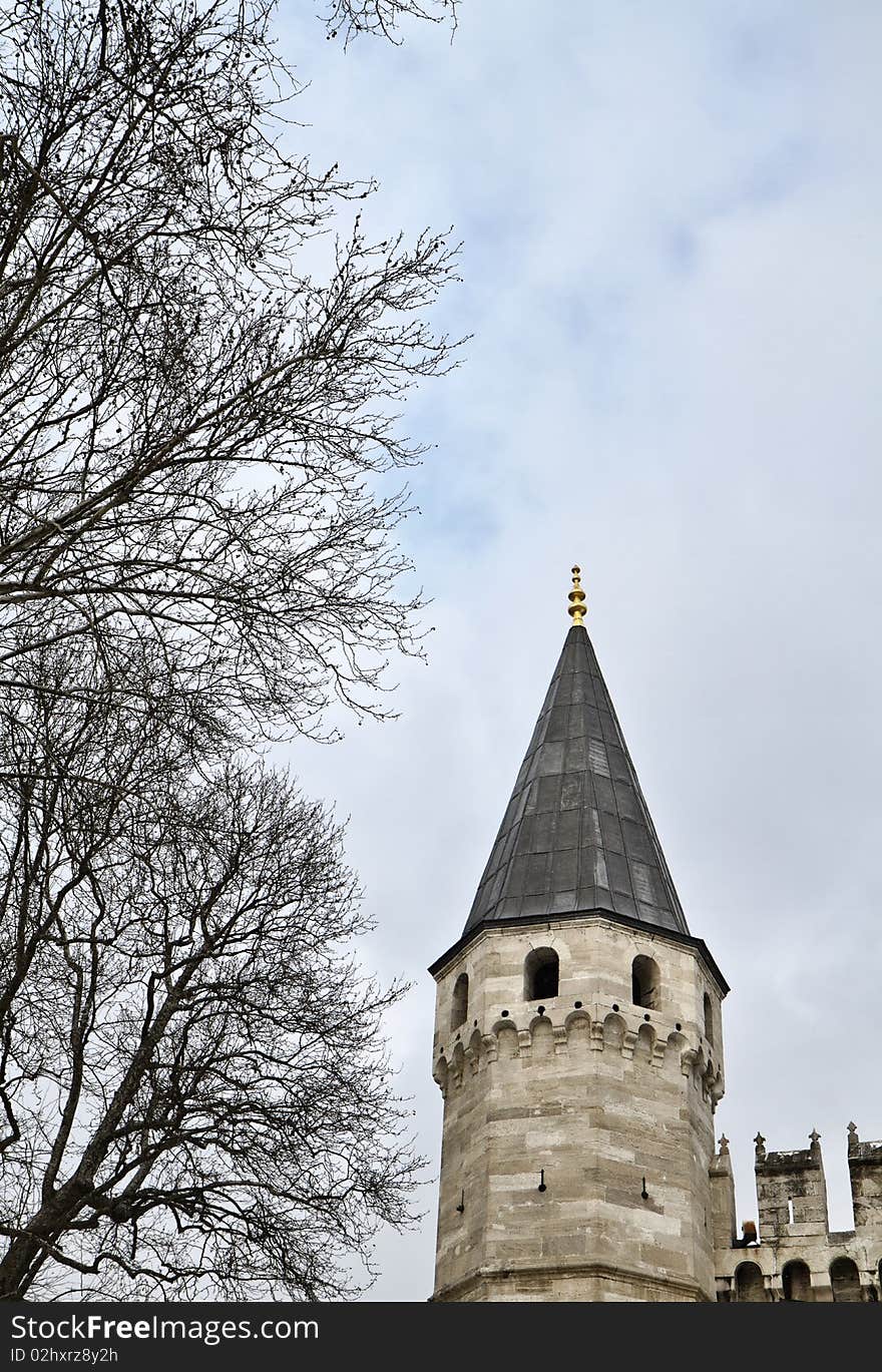 Turkey, Istanbul, Topkapi Palace, one of the external towers