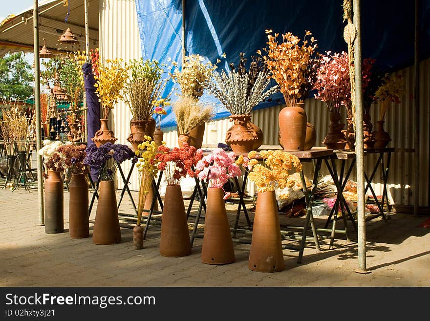 Dry Flowers on display at a Trade Fair in Kerala, India. Dry Flowers on display at a Trade Fair in Kerala, India