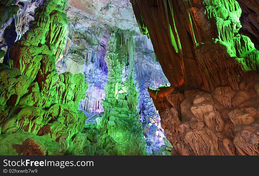 Reed flute cave guilin guangxi china