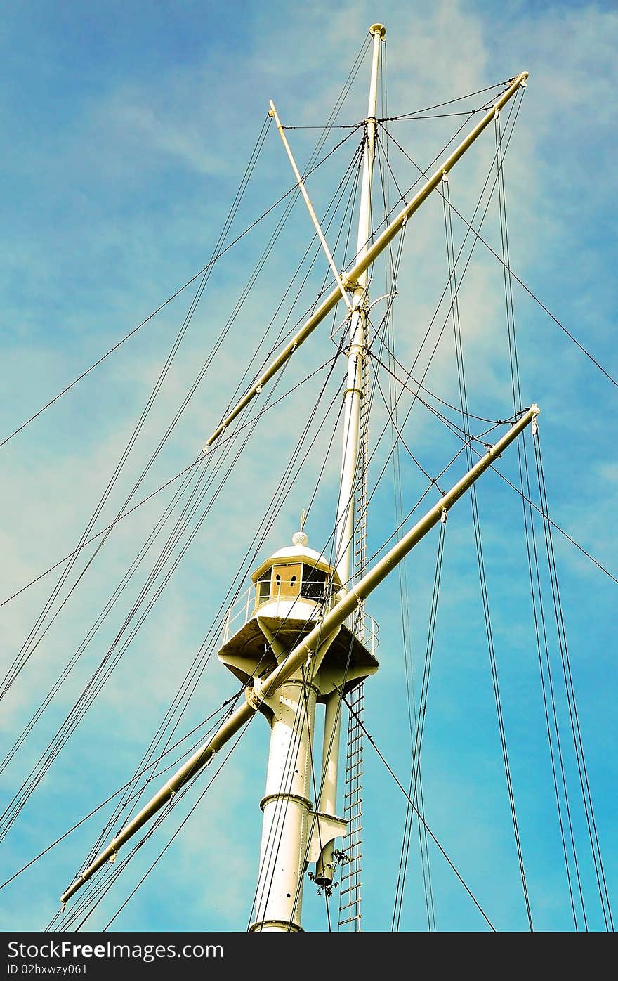 The White Mast with The Blue Sky. The White Mast with The Blue Sky