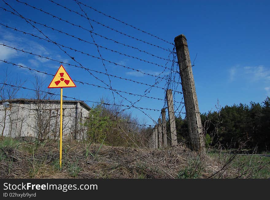 Near Chernobyl area. Modern ruins. Ukraine. Kiev region. Near Chernobyl area. Modern ruins. Ukraine. Kiev region