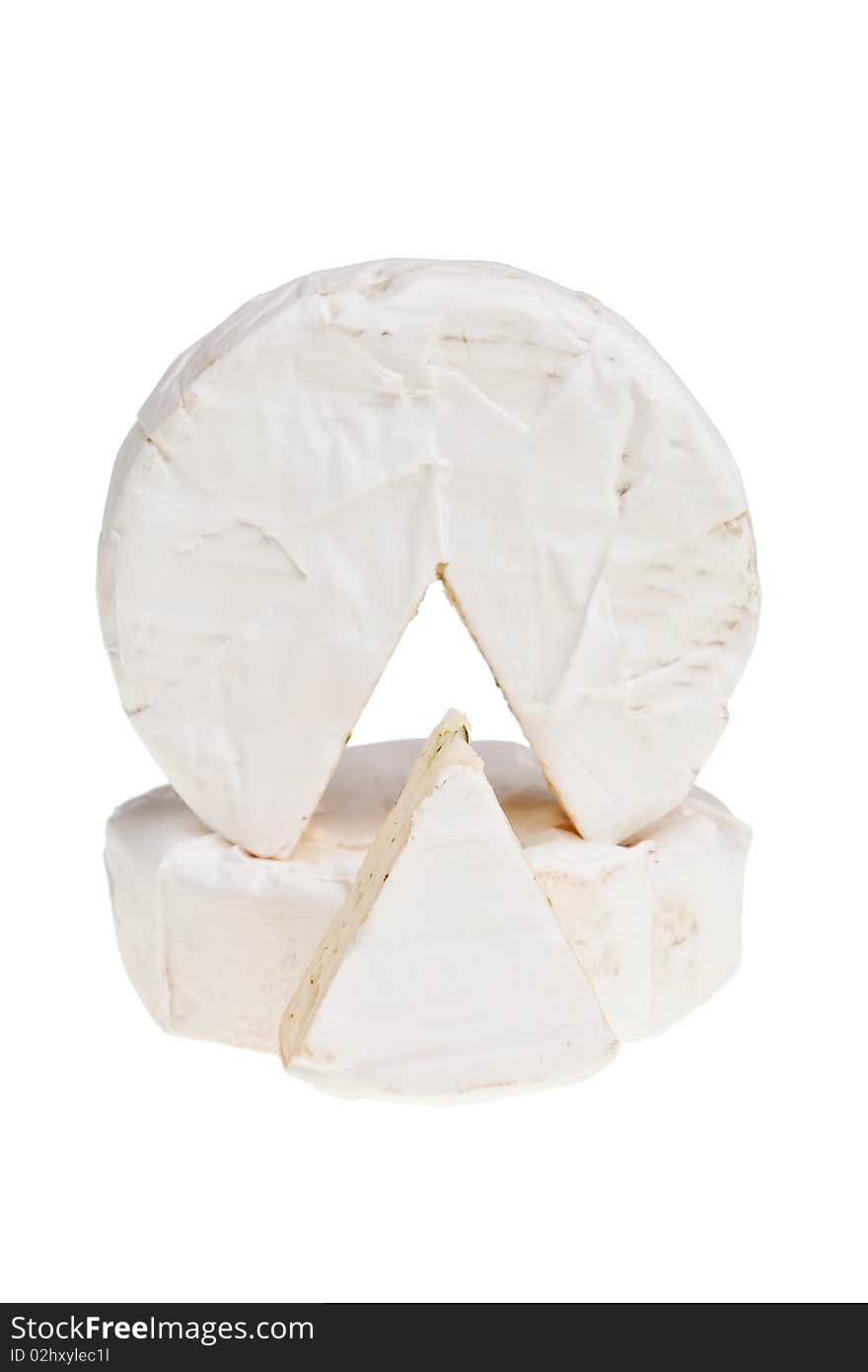 Camembert round cheese.