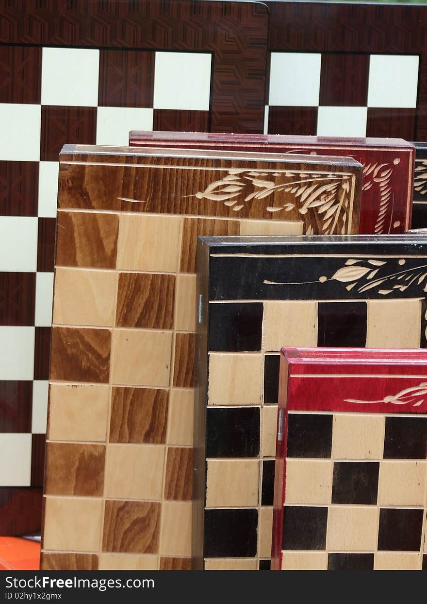 Some backgammon and chess tables on market