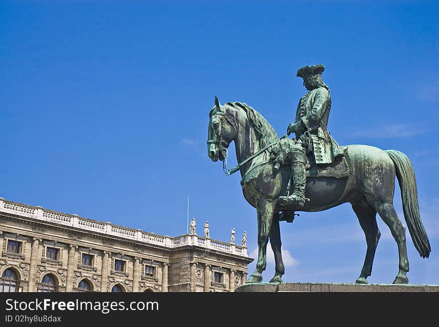 One of the four generals statues around the Maria Theresien monument. One of the four generals statues around the Maria Theresien monument