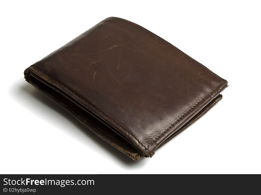 Brown wallet isolated on white background