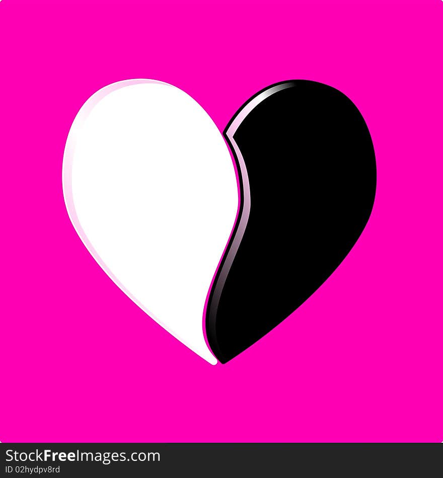 An illustration of two shapes that form a heart. An illustration of two shapes that form a heart