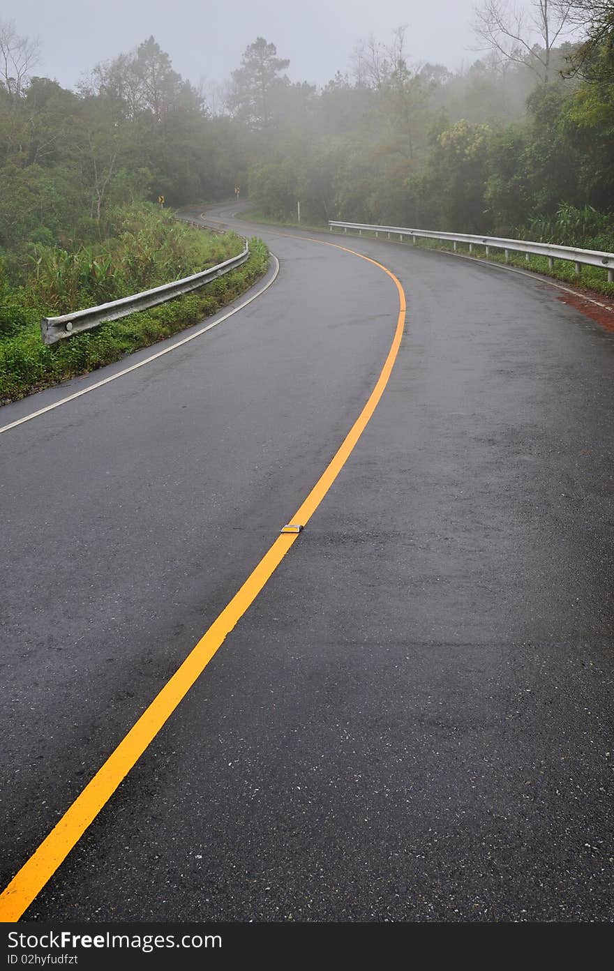 Curves on the mountain in Thailand