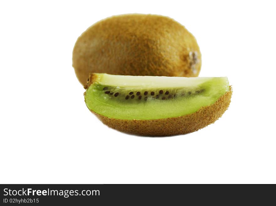 Kiwi  On The White Background