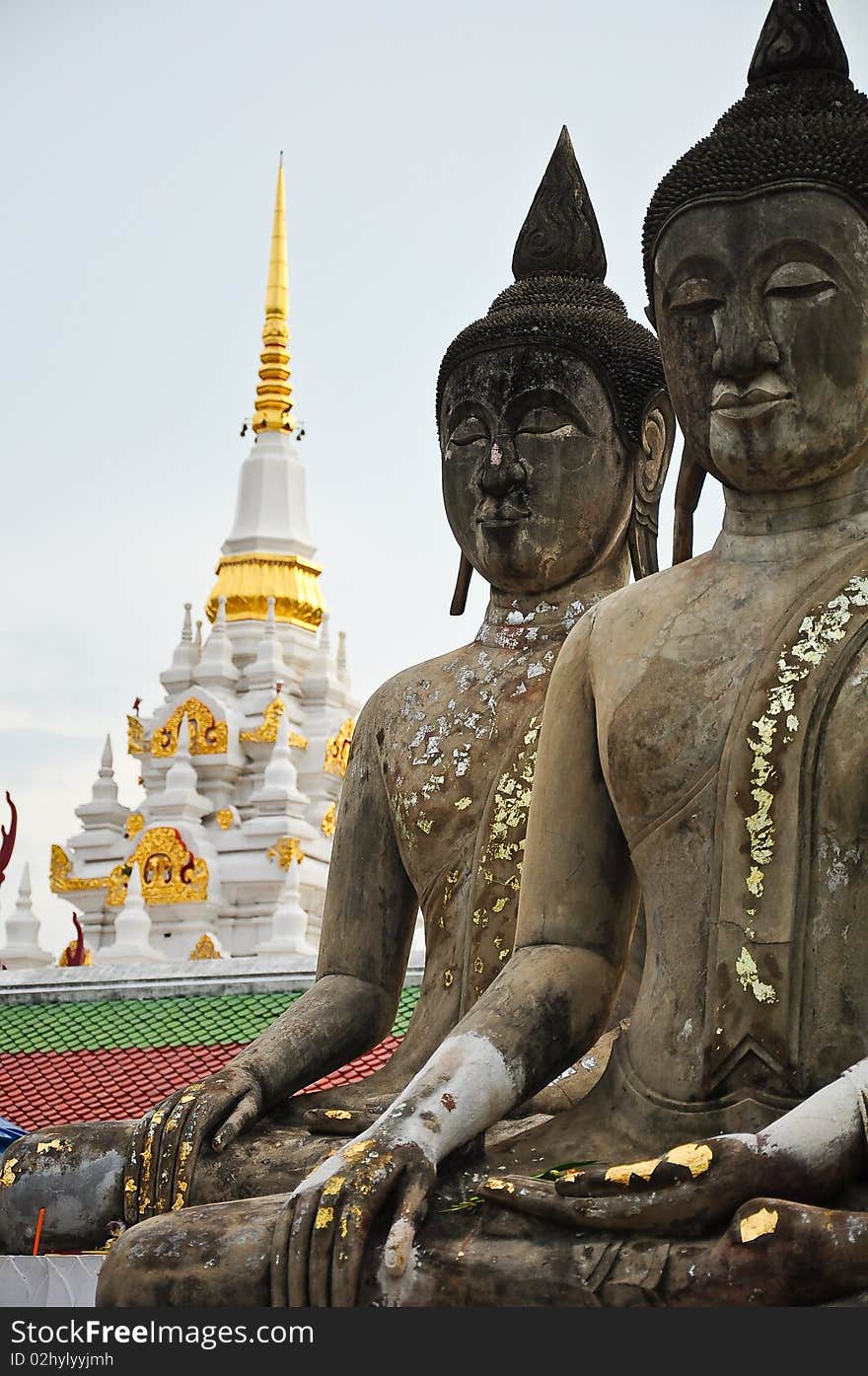 Stone Buddhaimage.It's ancient statue in south of thailand.