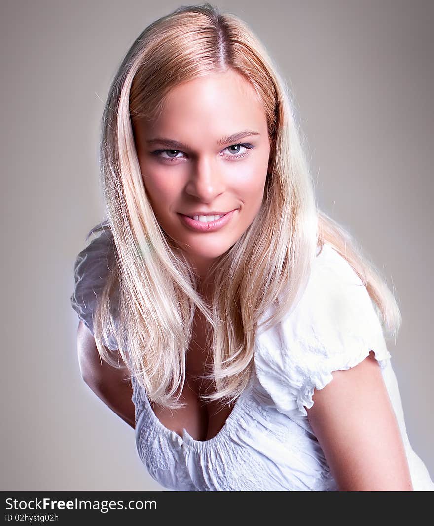 Portrait of beautiful elegant woman, studio shot