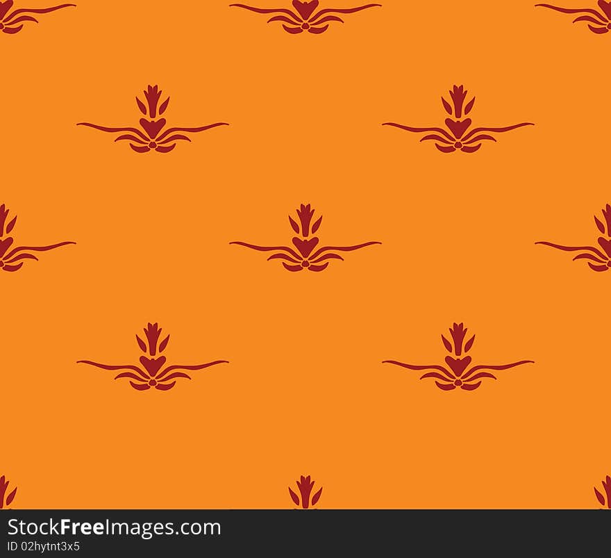 Retro-styled seamless pattern on yellow background.