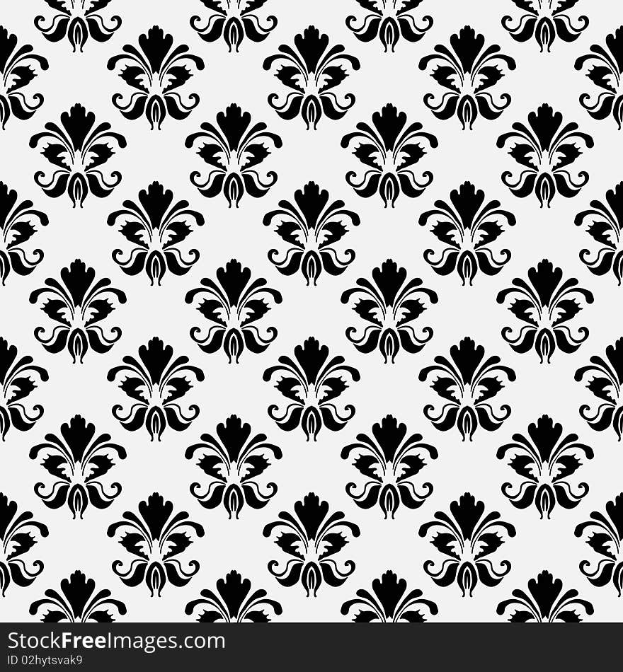 Retro-styled seamless pattern on white background.