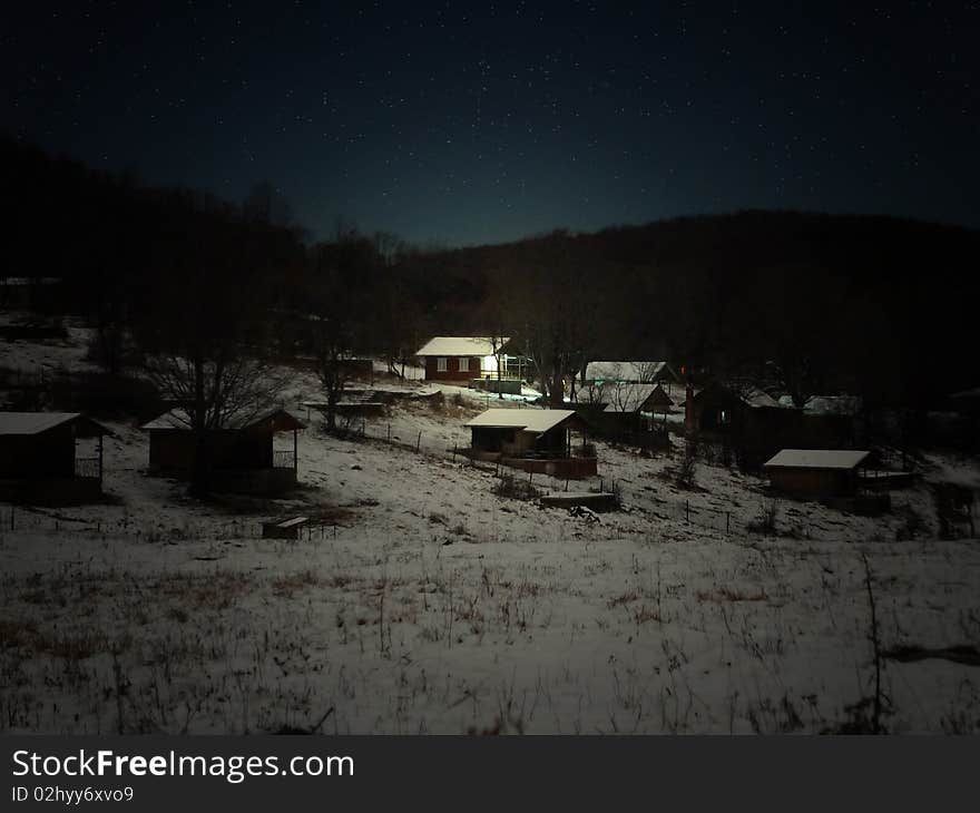 Winter night at the mountains