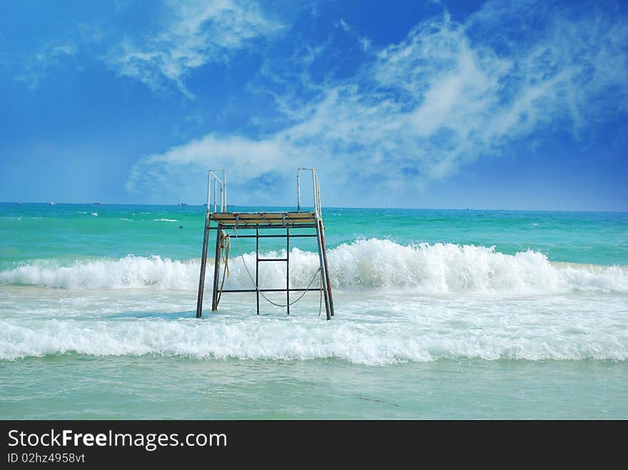 Viewing platform on the beach