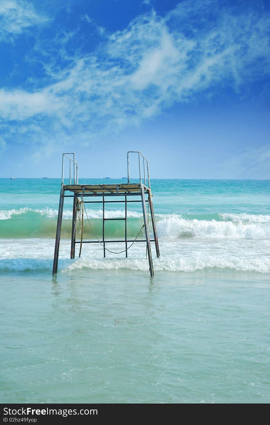 Viewing platform on the beach