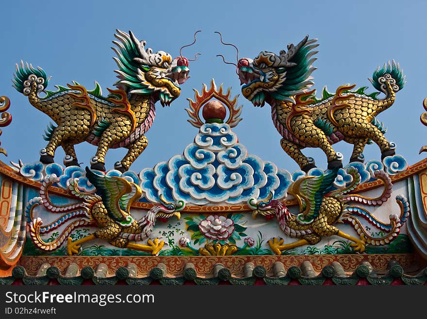 Chinese Lion, Wat Phananchoeng Worawihan, Ayutthaya, Thailand