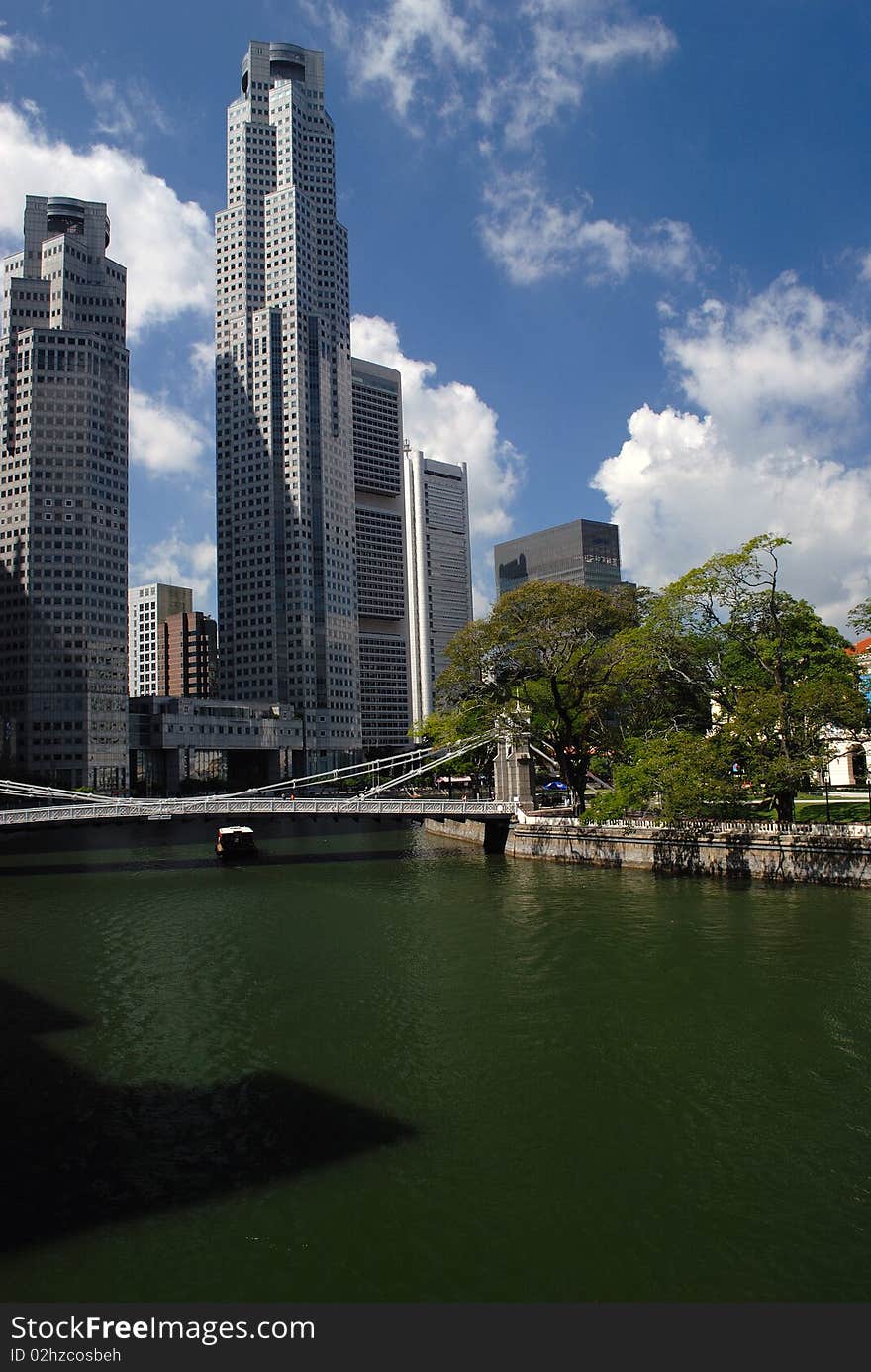 View of the Finance District and the river. View of the Finance District and the river.