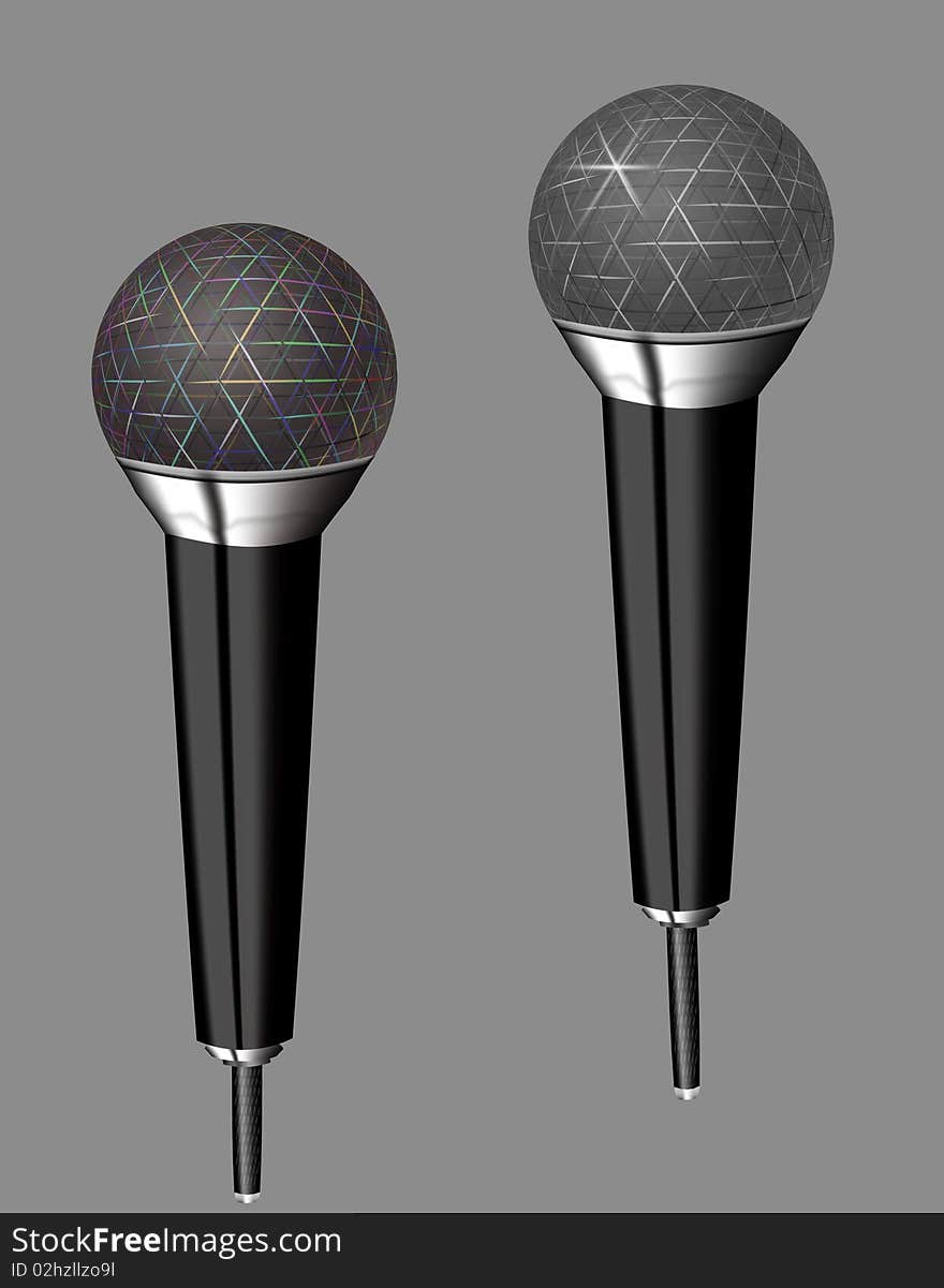 Microphones. Monochromatic and color.