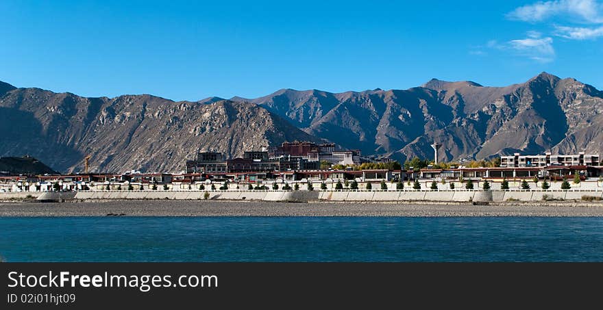 External walls of the Potala Palace tibet china