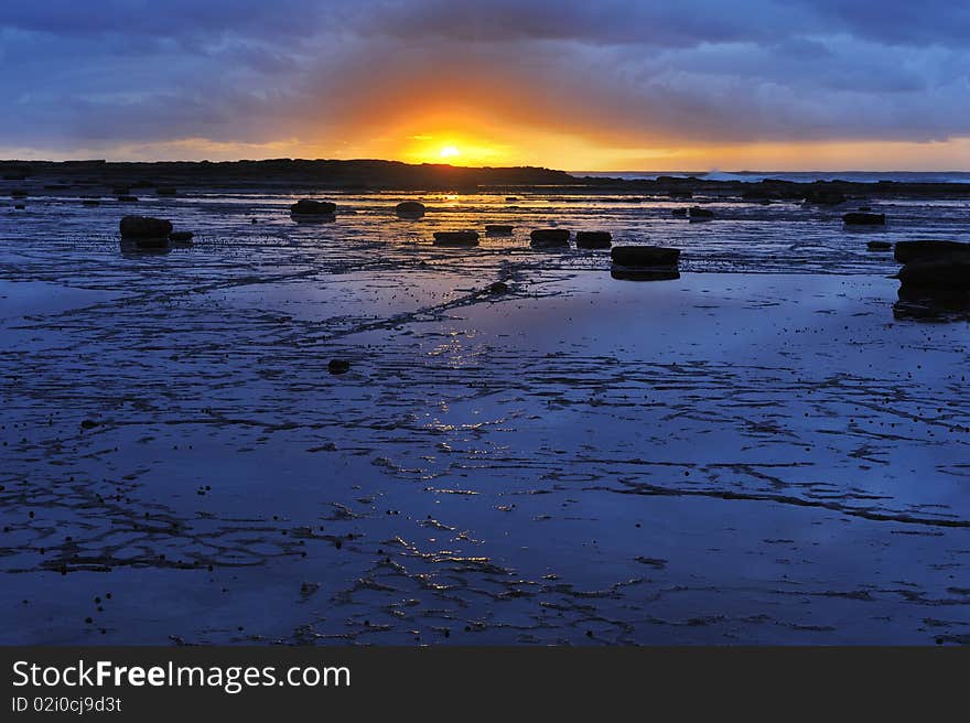 sunrise in Long Reef, Sydney, near Dee Why beach. These rocks looks funny. sunrise in Long Reef, Sydney, near Dee Why beach. These rocks looks funny.