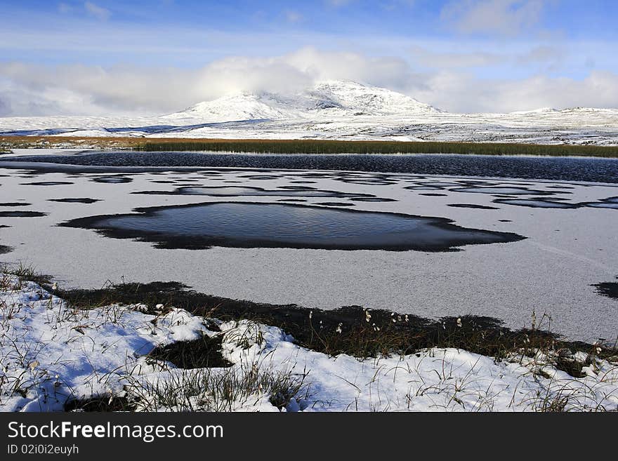 Snowmelt in the mountains in spring. Snowmelt in the mountains in spring