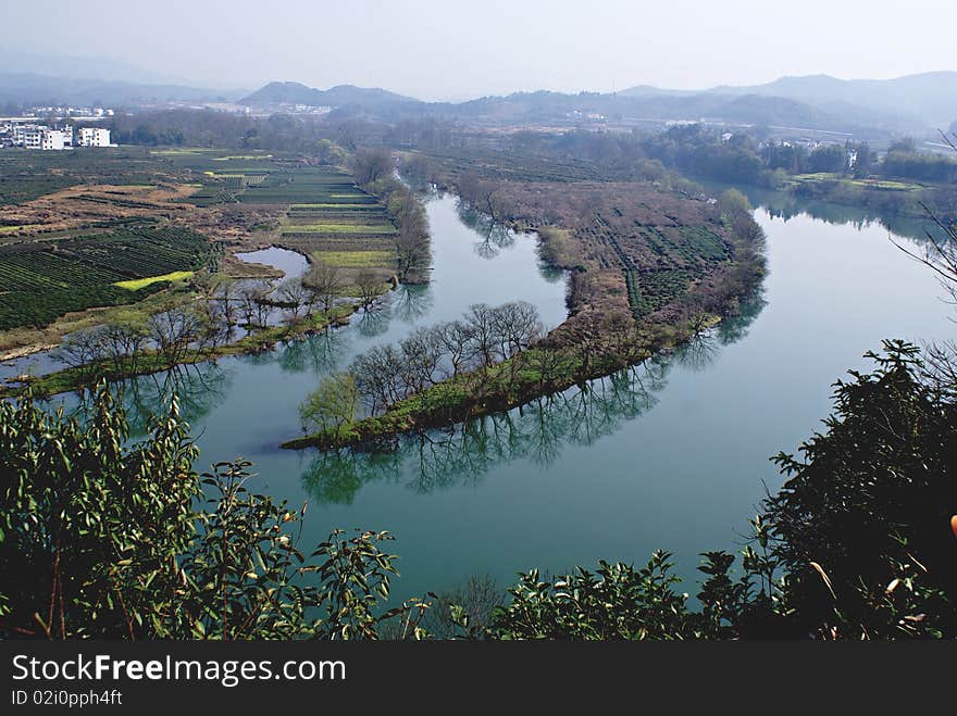 View of new moon bay, China