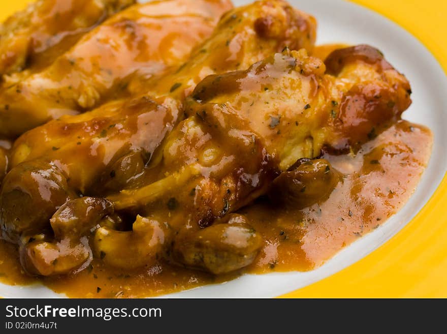 Delicious,scalloped Chicken Breast and Chestnuts w