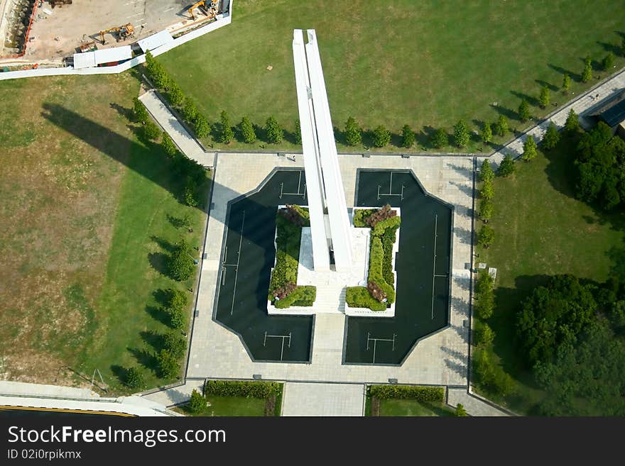 High Point view on Cilivan War Memorial，War Memorial Park，Singapore City