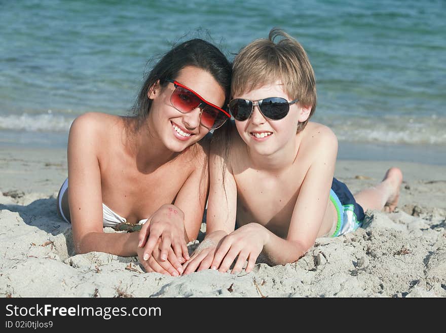 Teenagers At The Beach