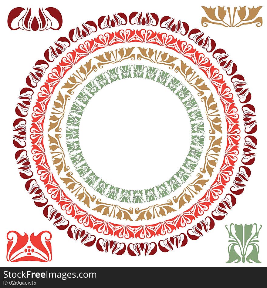 Plant Abstract Ornament - Seamless Background Vector. Plant Abstract Ornament - Seamless Background Vector