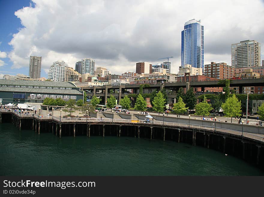 Seattle Waterfront in Washington State.