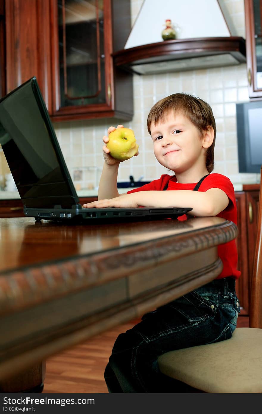 Little Boy With Laptop