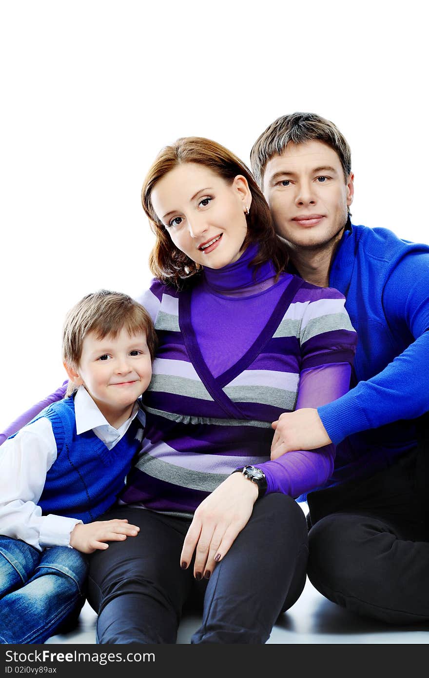 Portrait of a happy family. Isolated over white background. Portrait of a happy family. Isolated over white background.