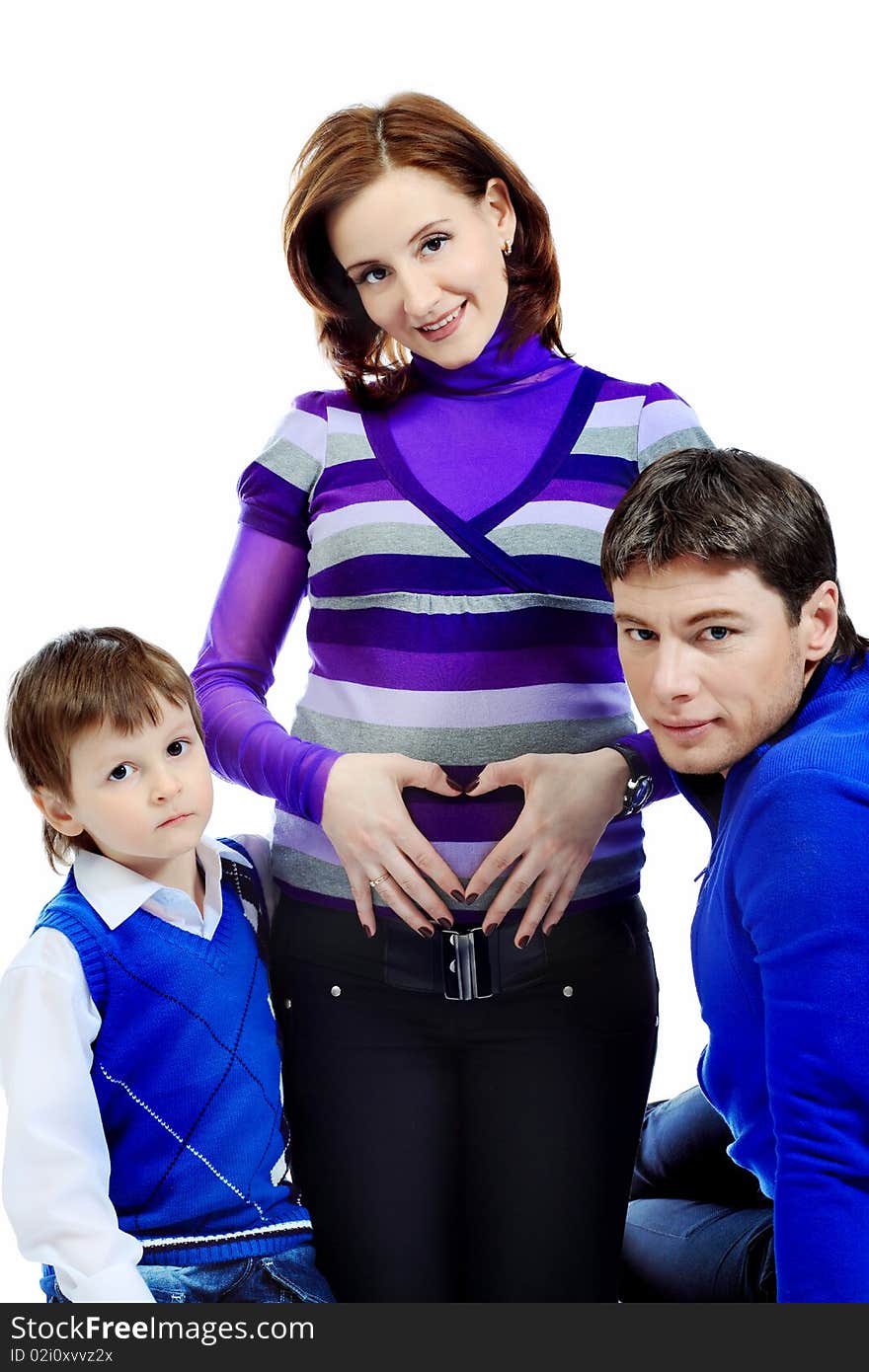 Portrait of a happy family. Isolated over white background. Portrait of a happy family. Isolated over white background.