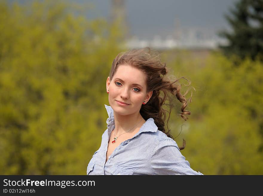 Young girl with long hair