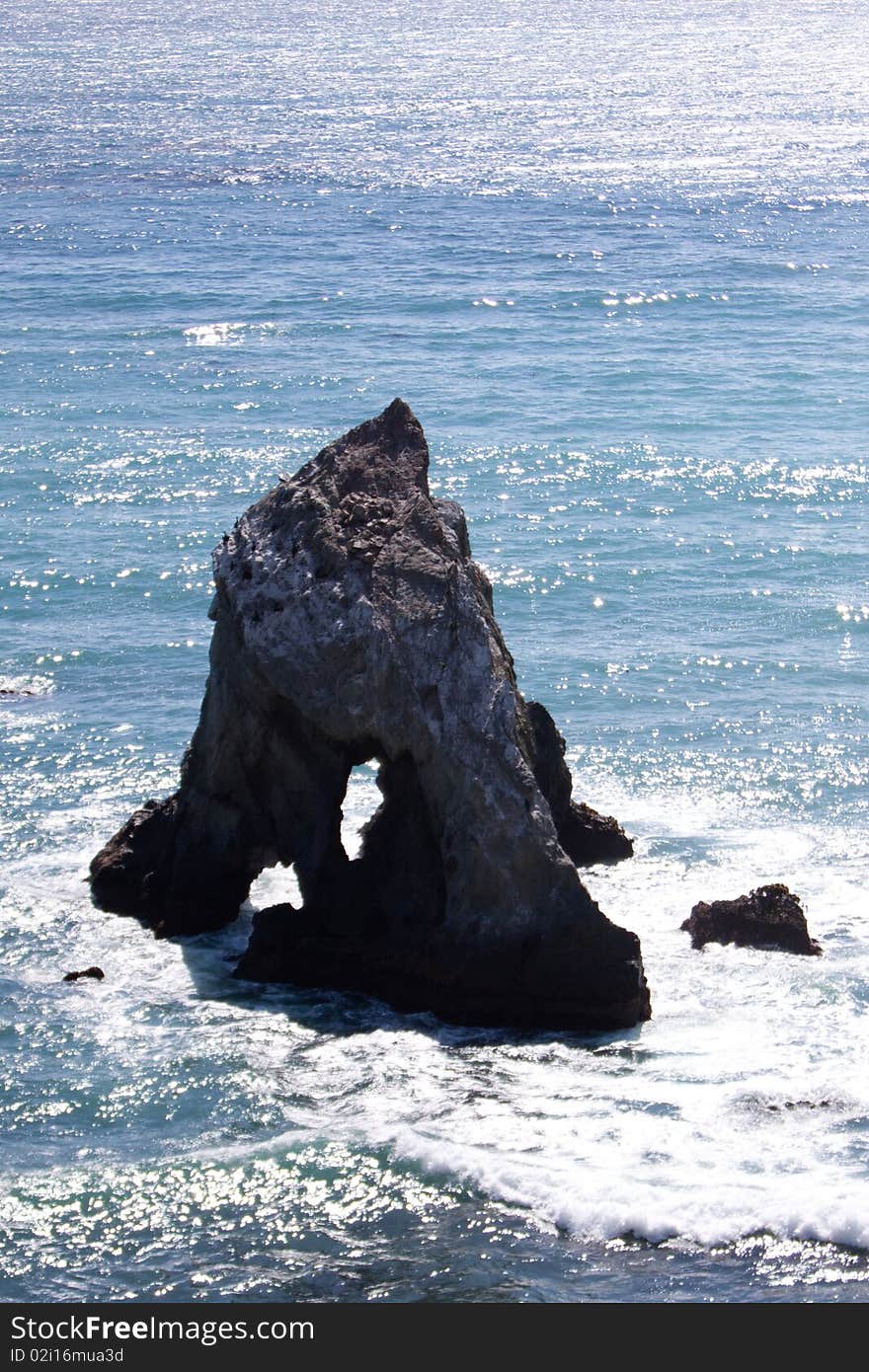 Scenic view of a rocky California coastline. Scenic view of a rocky California coastline