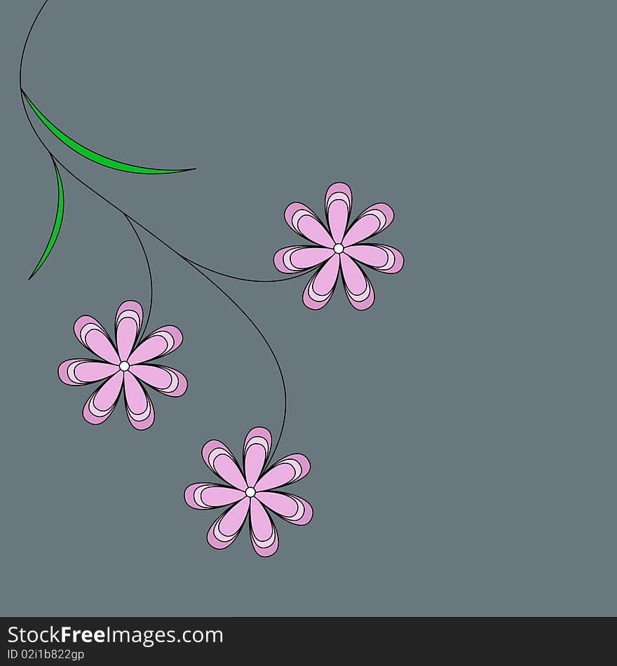 Floral card design with space for text. Vector illustration